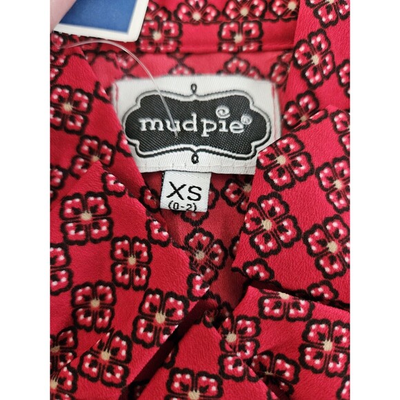 Mud Pie Women's Whitney Ruffle Neck Red Tunic Size XS 0 - 2 - Picture 5 of 8